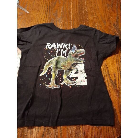 New Boys 4T Rawr I'm 4 Short Sleeve Crew Neck Tee TShirt Top Cotton Dinosaur NWT - Picture 1 of 3